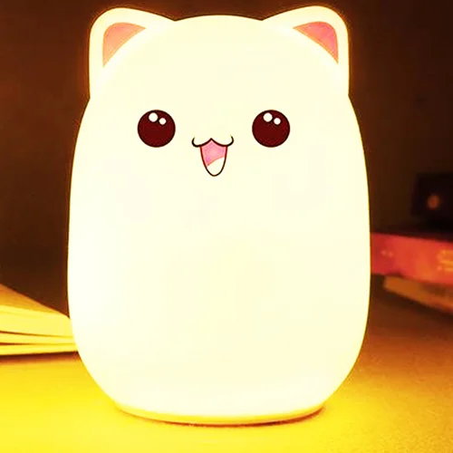 چراغ خواب سیلیکونی عروسکی گربه